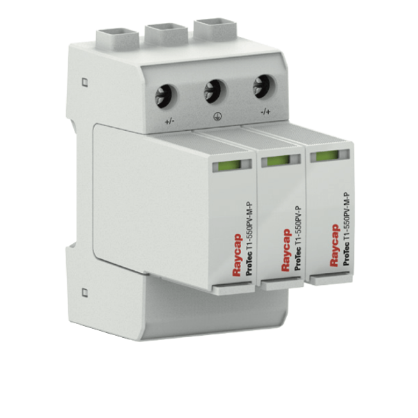 Raycap Ochrona przepięciowa DC szyna montażowa Typ I+II